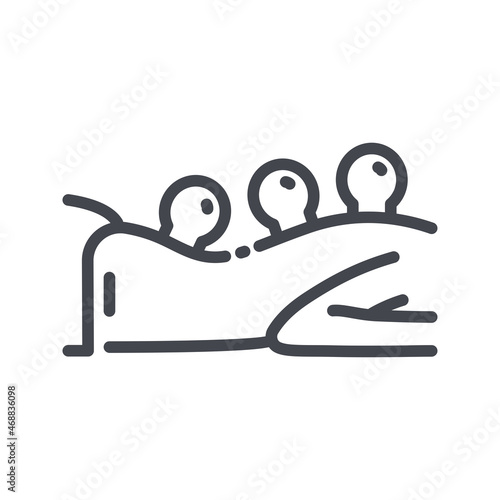 Cupping treatment line icon isolated on transparent background.