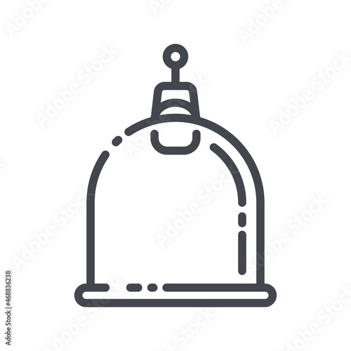 Cupping treatment line icon isolated on transparent background.