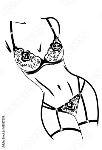 Beautiful woman in lingerie underwear isolate on beige background