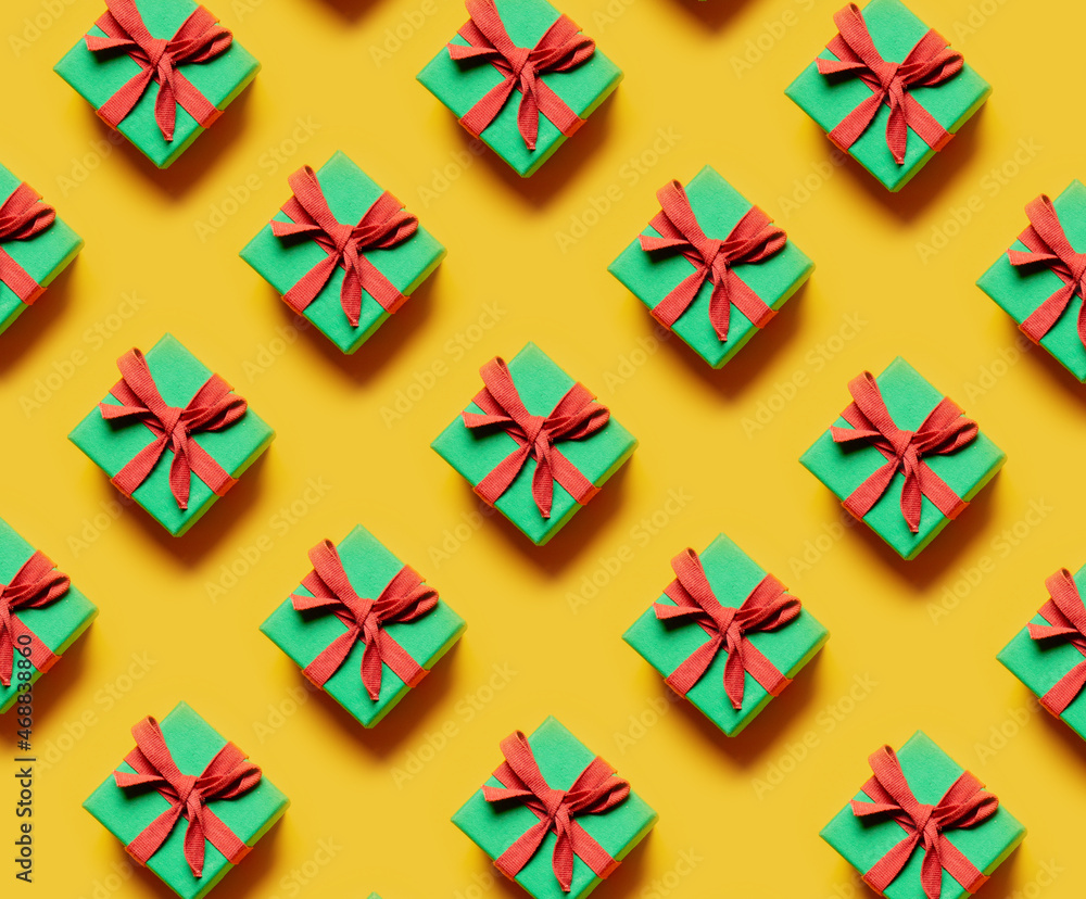 set of Christmas gifts in a diagonal direction set of Christmas gifts in a diagonal direction