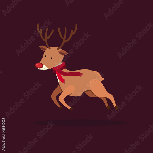 Christmas santa deer vector illustration 