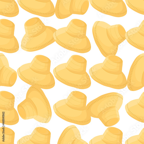 Illustration on theme colored pattern hats straw