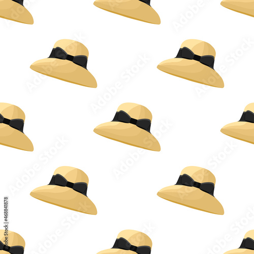 Illustration on theme colored pattern hats straw