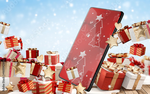 a Smartphone with a Christm...