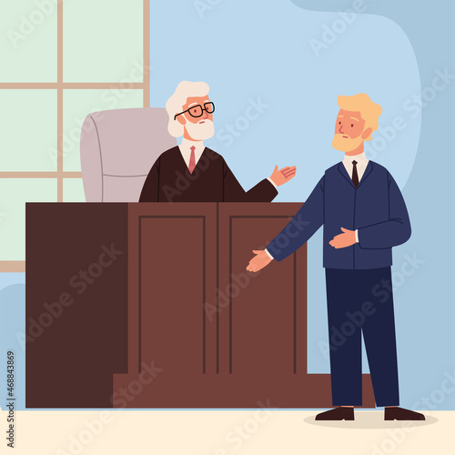 lawyer or attorney giving a speech