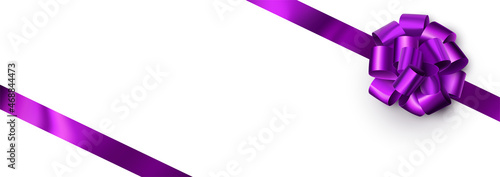Purple foil ribbon with beautiful bow.