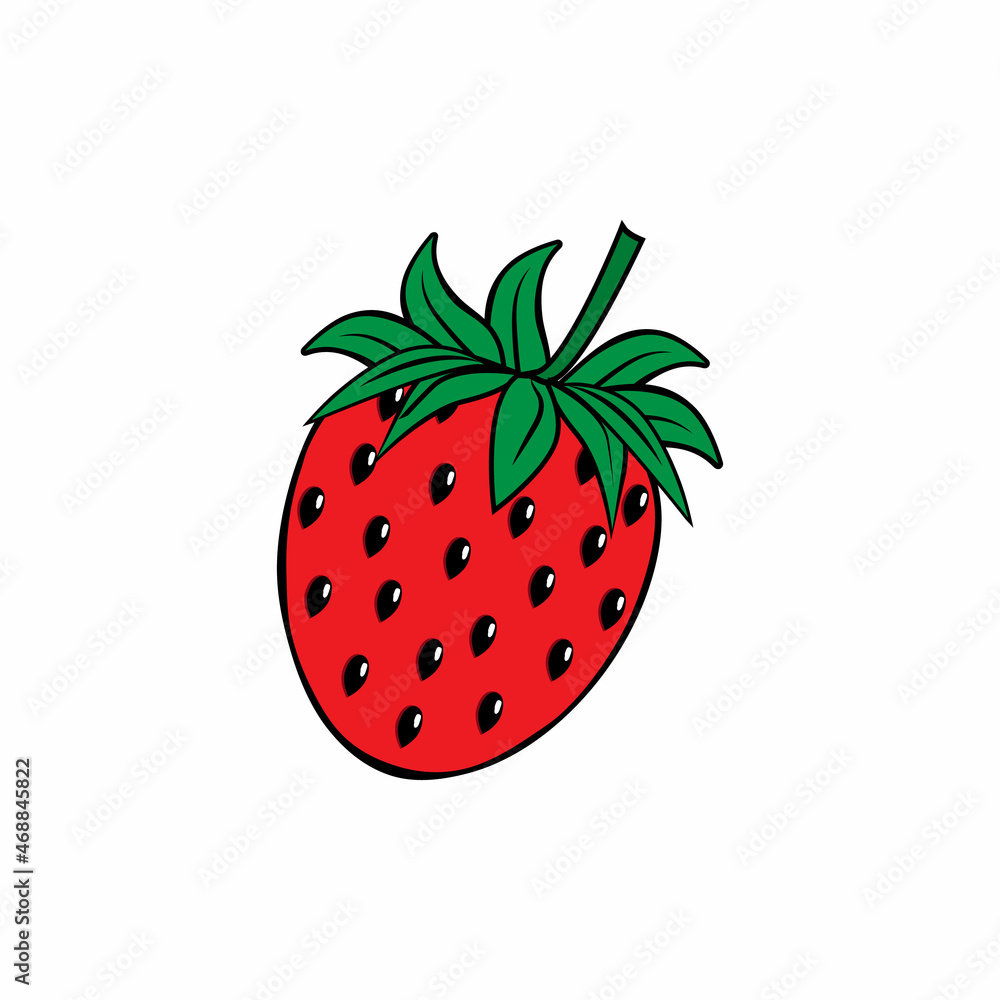 Strawberry. Vector illustration of an icon, logo a strawberry