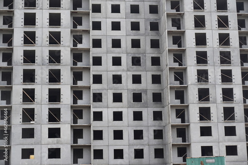 The texture of a multi-storey building under construction.