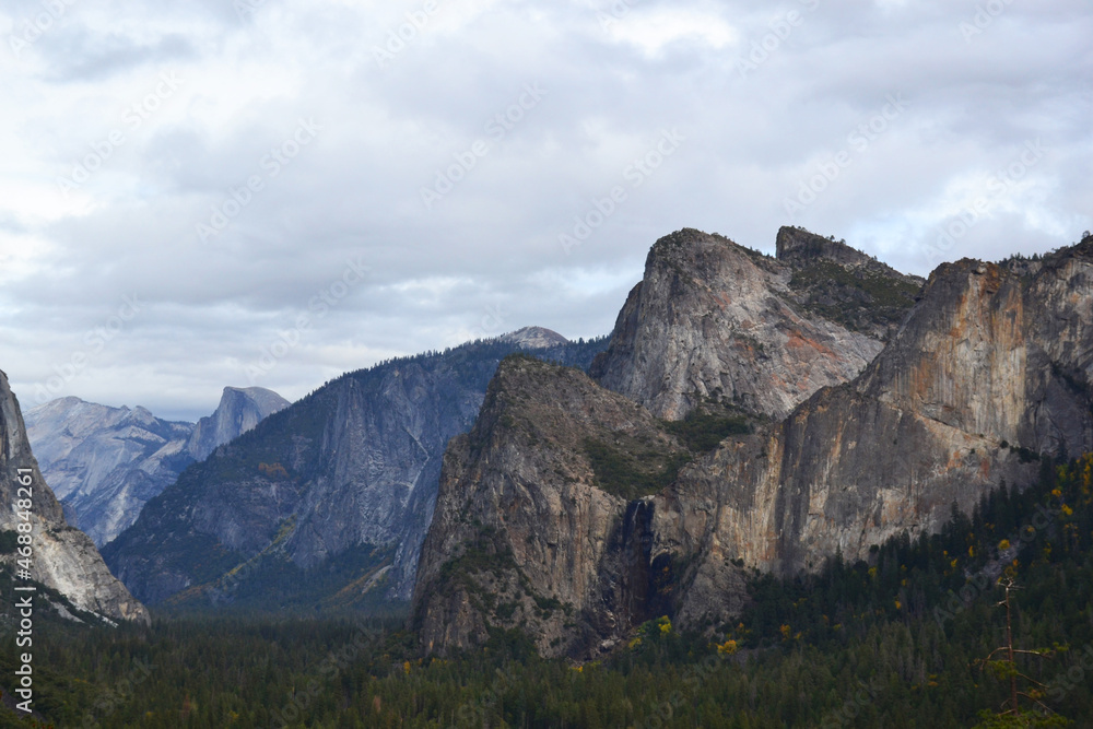 The view of the Yosemite Valley from the tunnel entrance. Yosemite National Park, California, USA