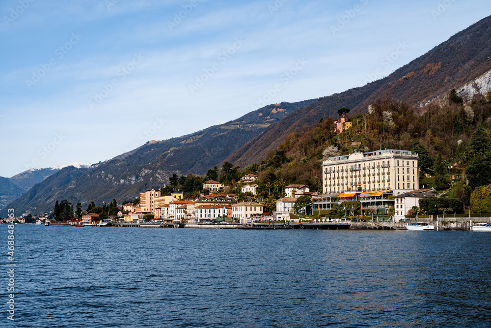 Grand hotel on the coast of Tremezzo. Lake Como. Italy