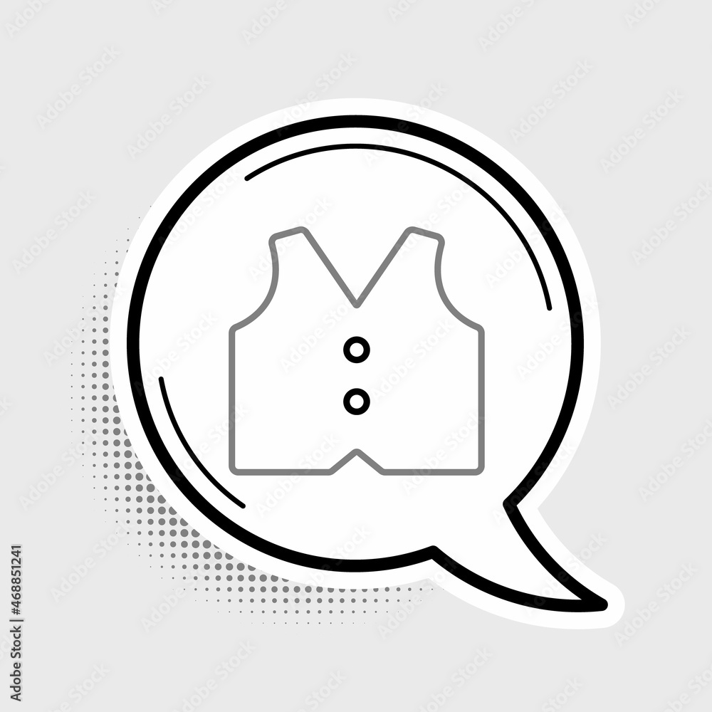 Line Waistcoat icon isolated on grey background. Classic vest. Formal wear for men. Colorful outline concept. Vector Line Waistcoat icon isolated on grey background. Classic vest. Formal wear for men. Colorful outline concept. Vector