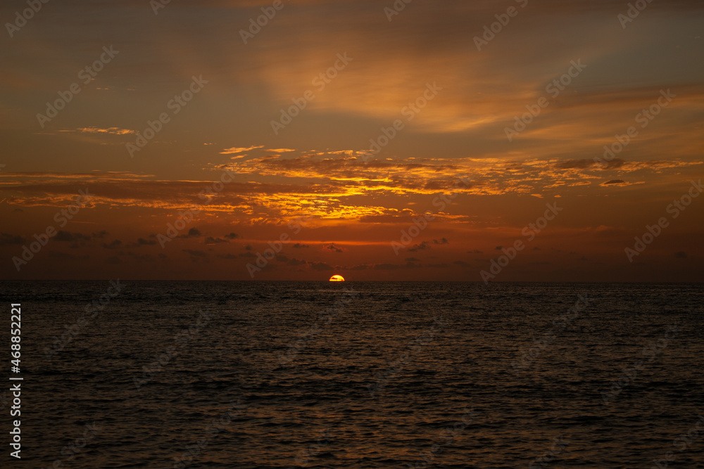 sunset in the maldives island
