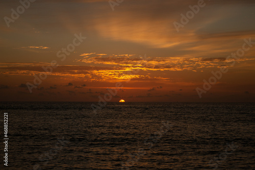 sunset in the maldives island