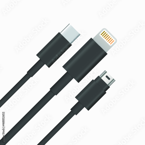 Lightning Type C Mini B Cables Rotate Diagonal