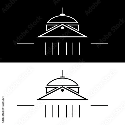 Kurhaus vector image black and white