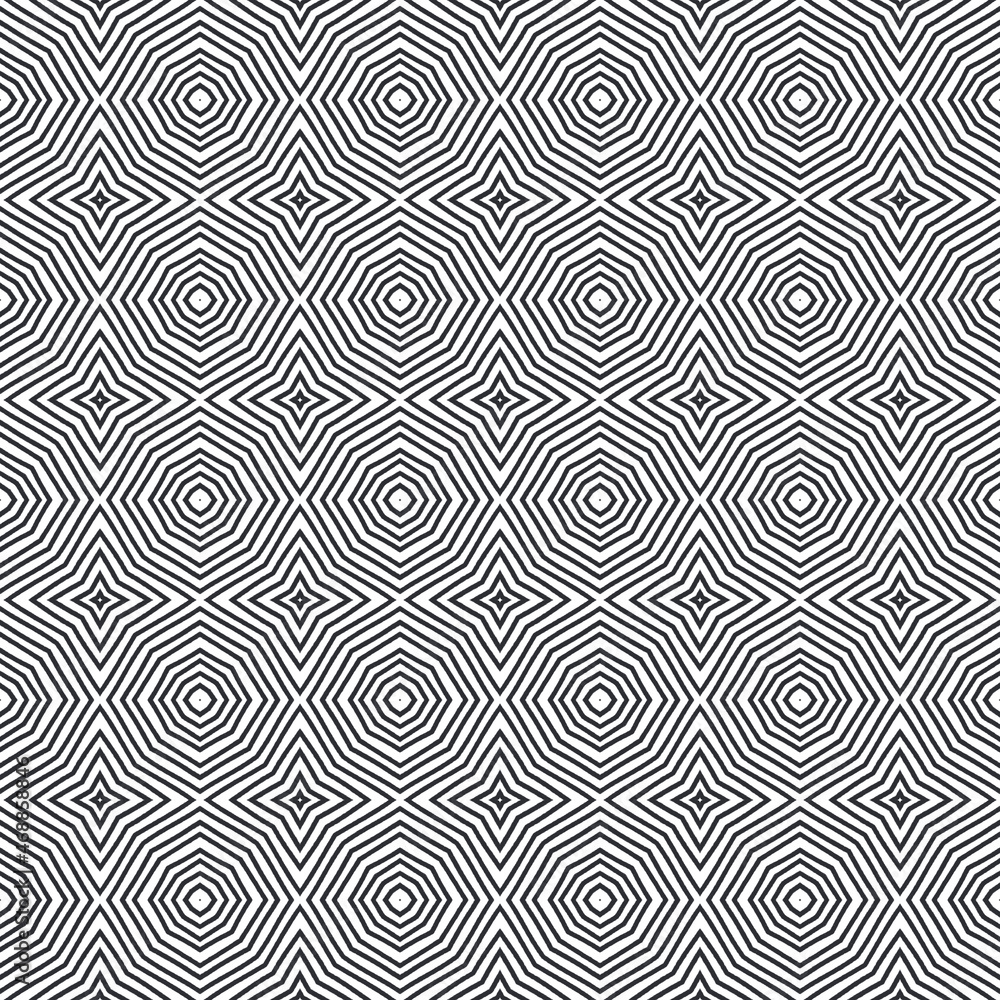 Geometric seamless pattern. Black symmetrical Geometric seamless pattern. Black symmetrical