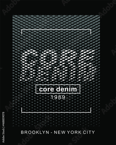 Design typography core denim 1989 print t shirt