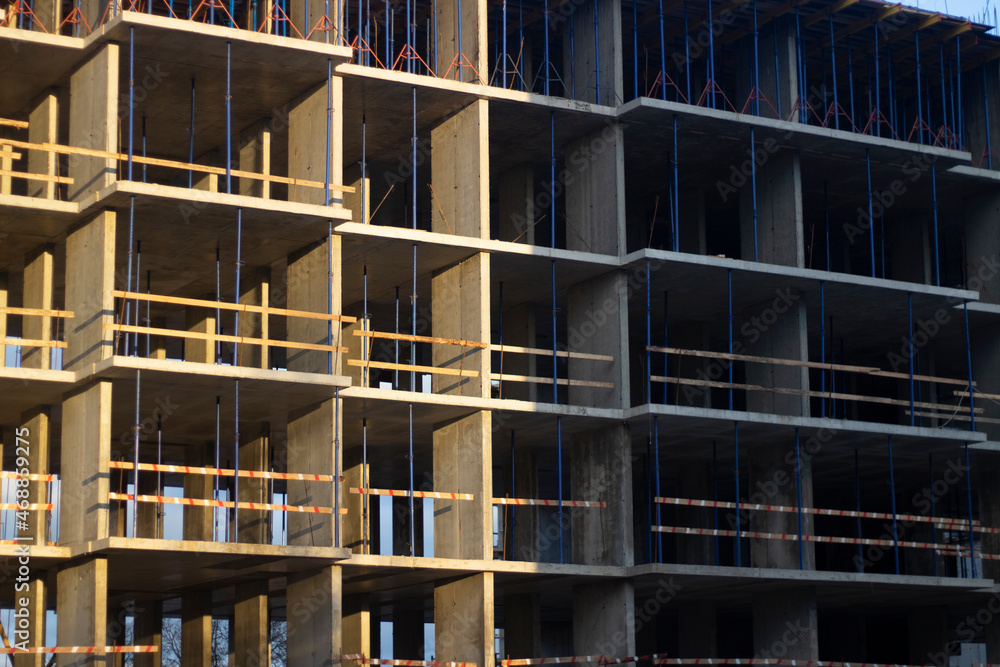 Start of construction of the building. Concrete construction. Ceilings in the house. Start of construction of the building. Concrete construction. Ceilings in the house.
