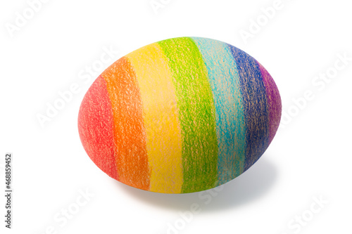 Canvas Print Rainbow easter egg isolated on white background