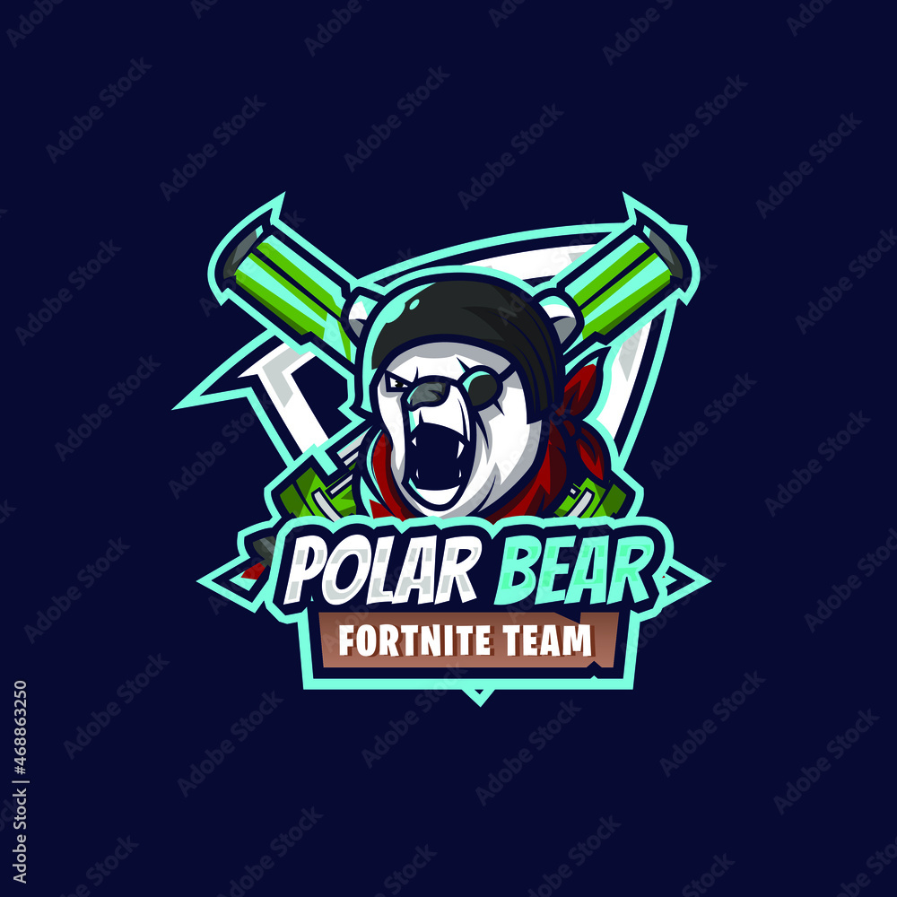 Polar bear fortnite mascot logo illustration Stock Vector Adobe Stock