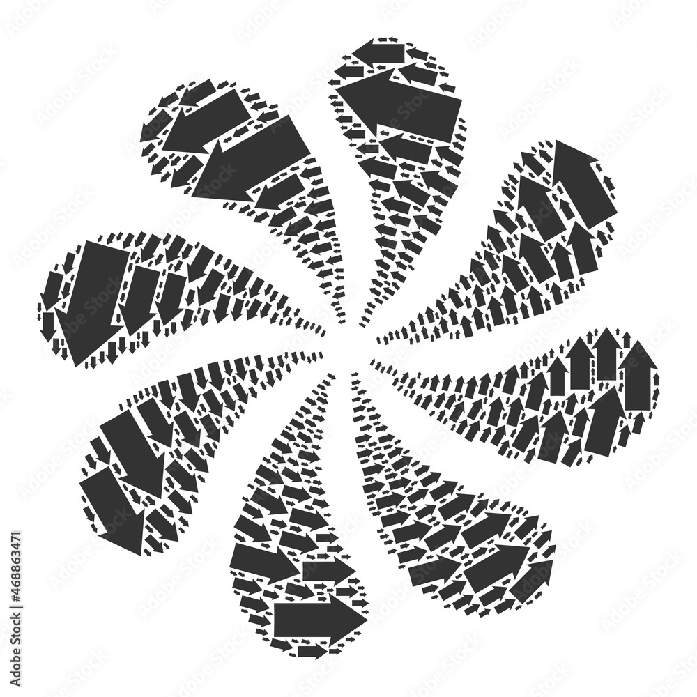 CCW rotation arrow icon twirl bang petals fireworks shape. Flower twirl organized from scattered CCW rotation arrow icons. CCW rotation arrow icon twirl bang petals fireworks shape. Flower twirl organized from scattered CCW rotation arrow icons.