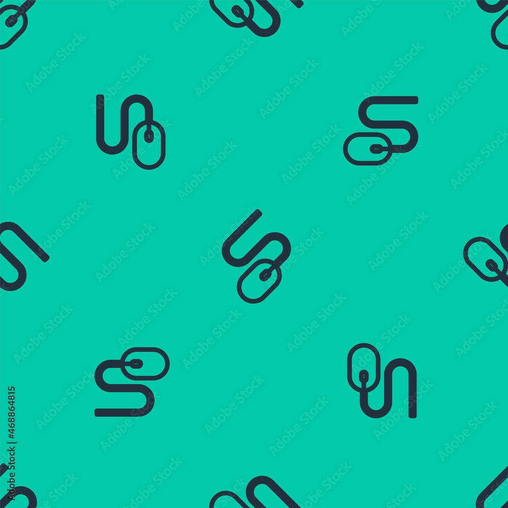 Blue line Computer mouse icon isolated seamless pattern on green background. Optical with wheel symbol. Vector Blue line Computer mouse icon isolated seamless pattern on green background. Optical with wheel symbol. Vector
