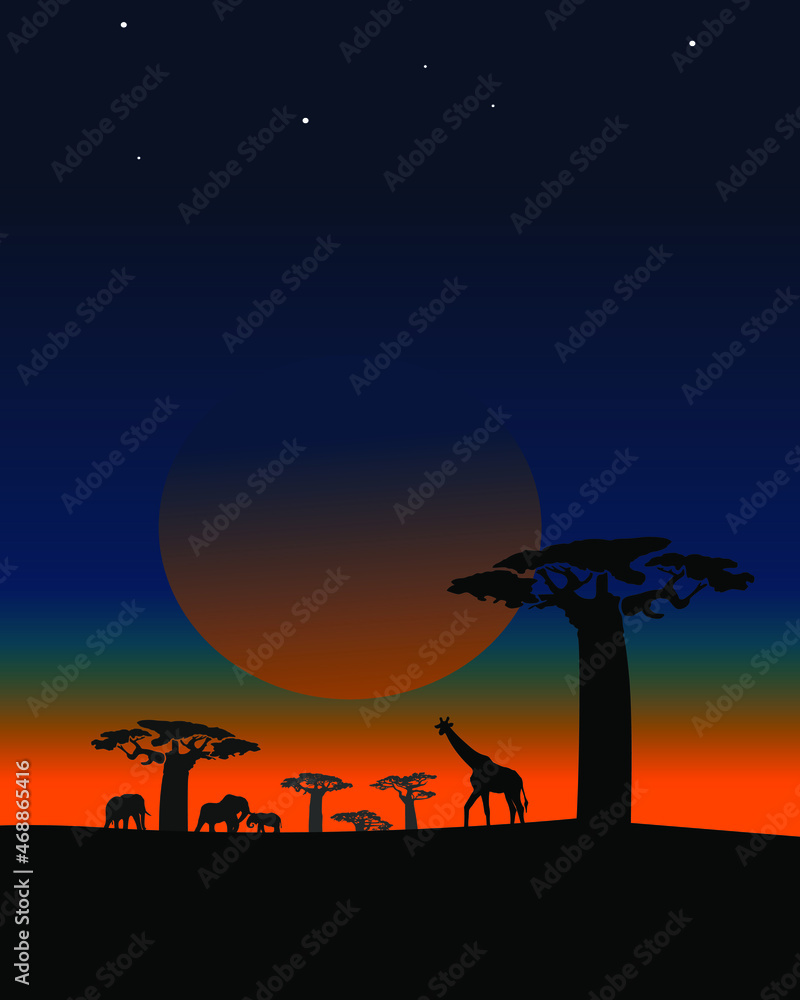 Sunset in the African Jungle 