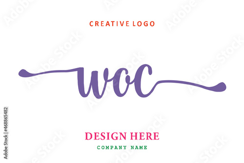 WOC lettering logo is simple, easy to understand and authoritative 