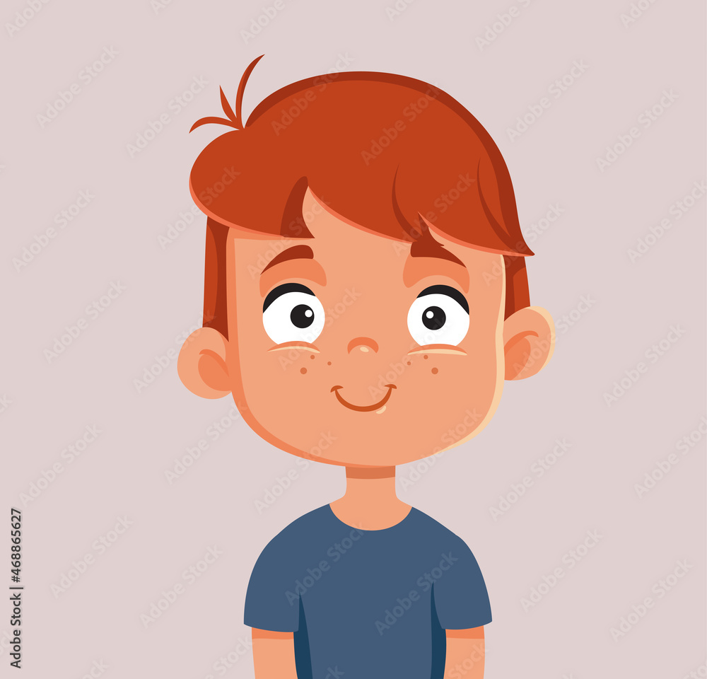 Obraz premium Little Boy Vector Cartoon Character Illustration
