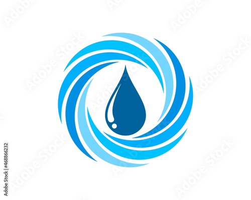 Circular water vortex with water drop inside