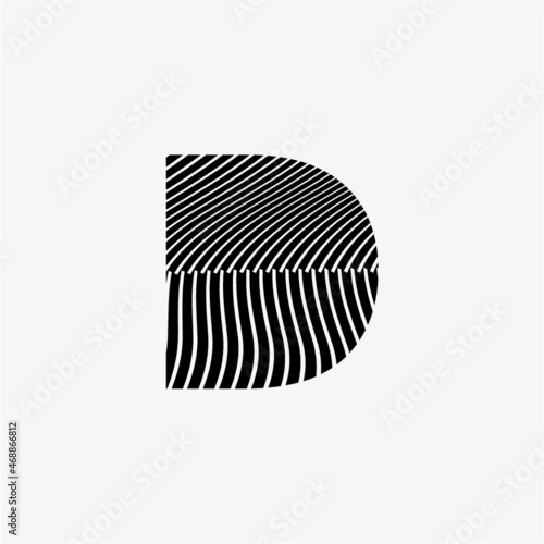D initial abstrack lines logo vector image
