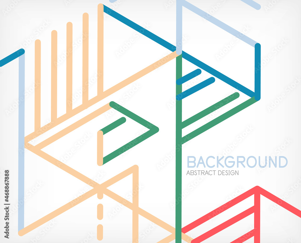 Abstract background. Color lines on white background. Linear abstract composition. Techno or business concept for wallpaper, banner, background, landing page Abstract background. Color lines on white background. Linear abstract composition. Techno or business concept for wallpaper, banner, background, landing page