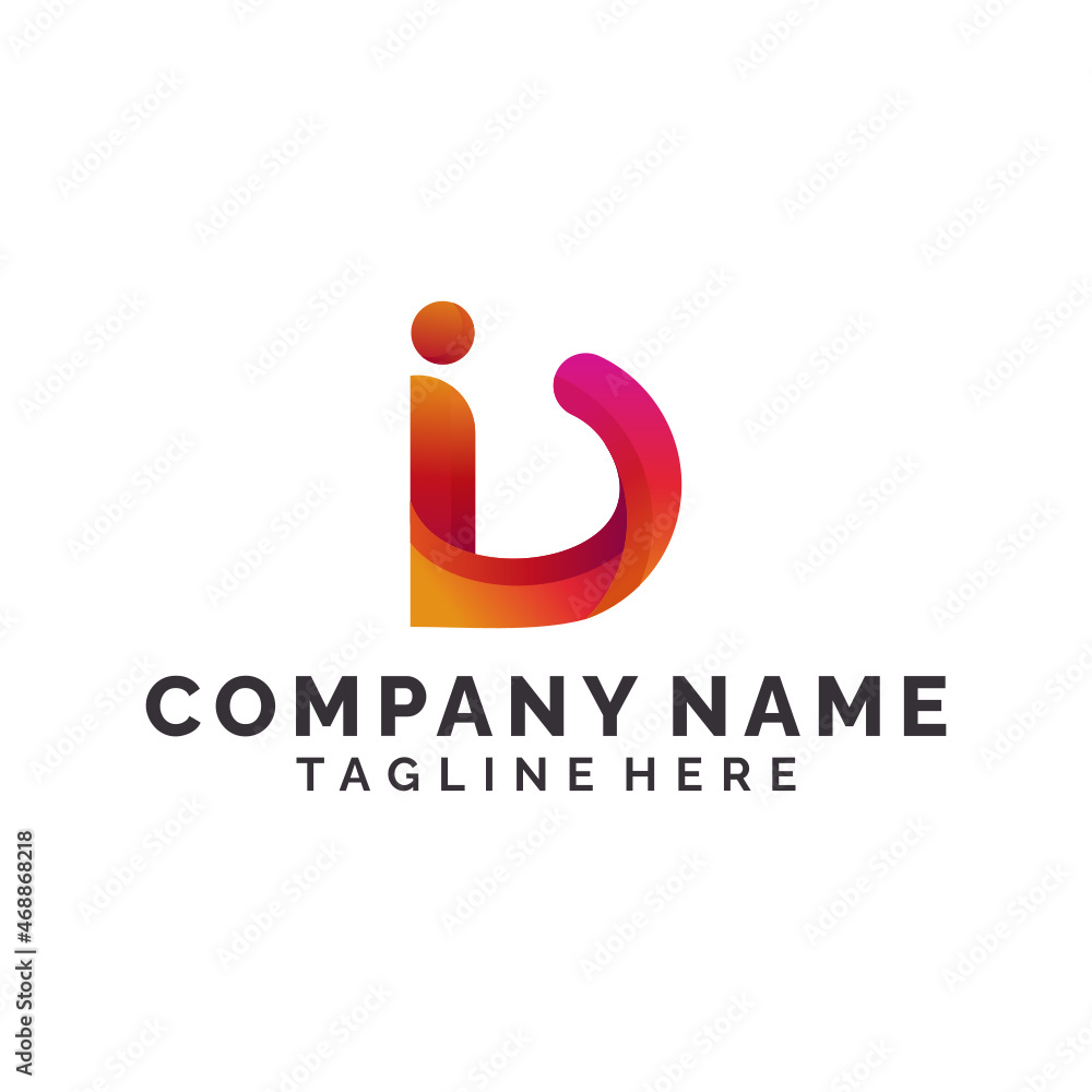 Letter id colorful company logo design Letter id colorful company logo design
