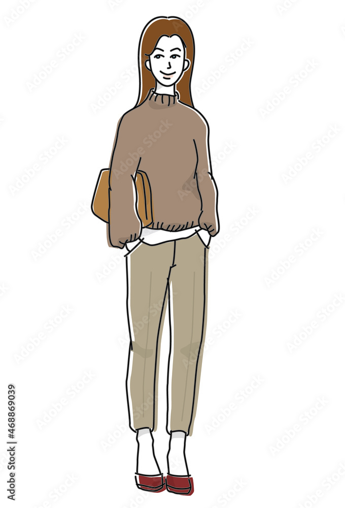 Obraz premium 女性 ファッションイラスト