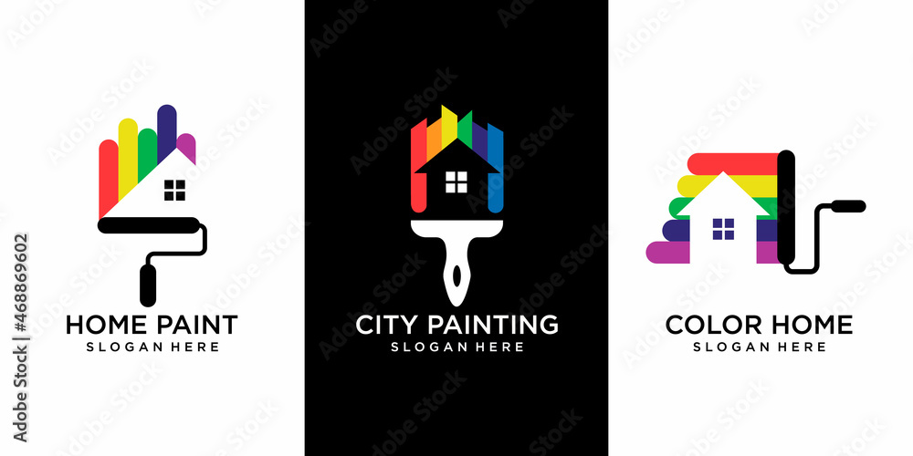 set of House and city renovation icon, Painting services icon,full color vector template set of House and city renovation icon, Painting services icon,full color vector template
