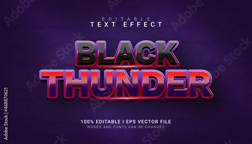 black thunder editable text effect vector