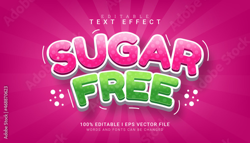 sugar free editable text effect vector illustration