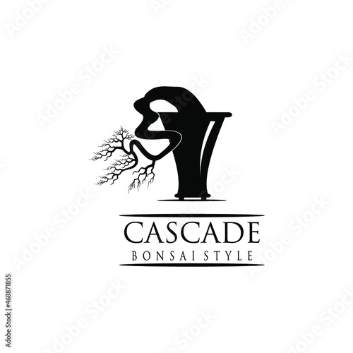 unique and simple bonsai flat logo design