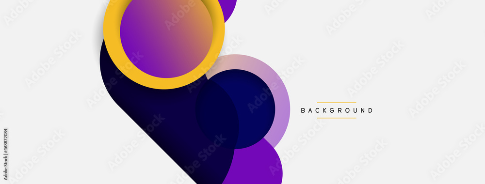 Creative geometric wallpaper. Minimal abstract background. Circles composition vector illustration for wallpaper banner background or landing page Creative geometric wallpaper. Minimal abstract background. Circles composition vector illustration for wallpaper banner background or landing page