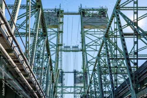 Towers of the Columbia River Arched Sectional Transport Lift Truss Bridge with Counterweights © vit