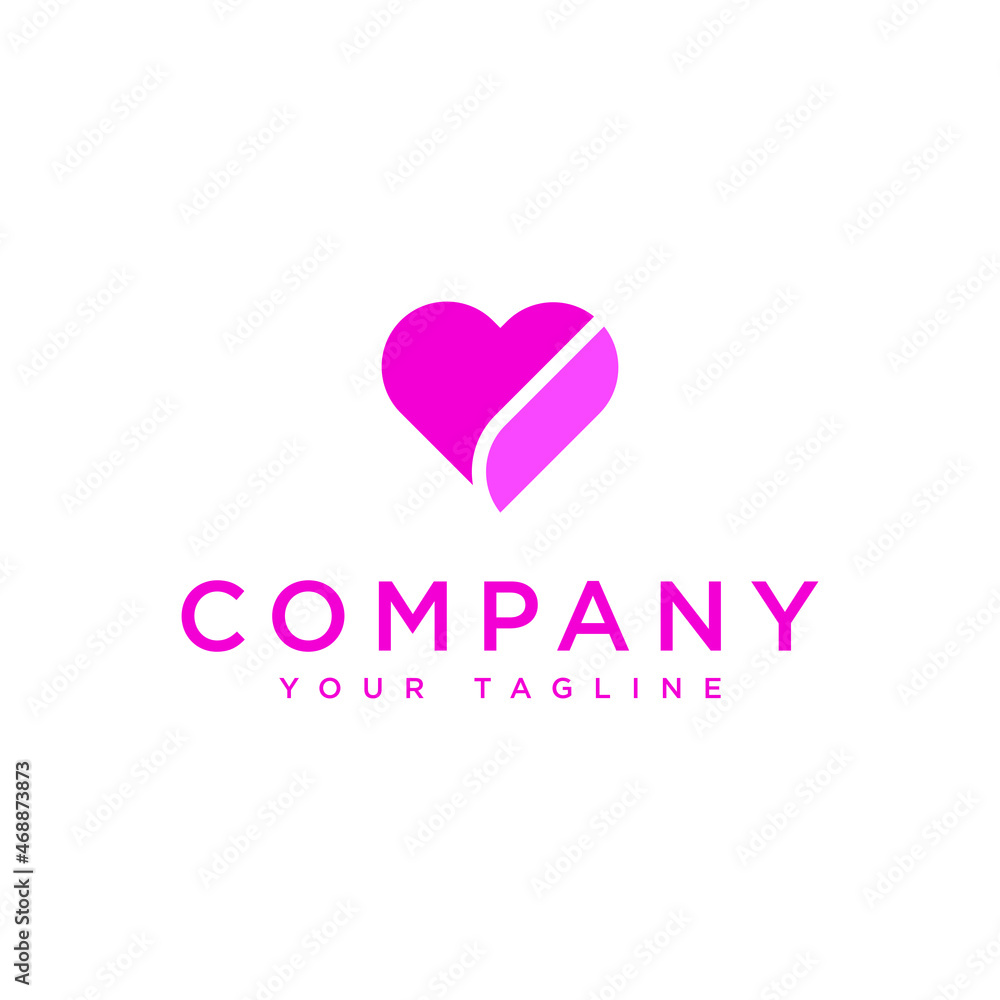 love and heart logo, icon and vector