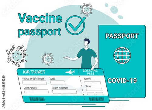 Vaccination against COVID-19.A poster calling for vaccination against coronavirus.A call for safety and taking care of your health.Flat vector illustration.