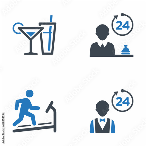 Hotel Services And Facilities Icon Set 6