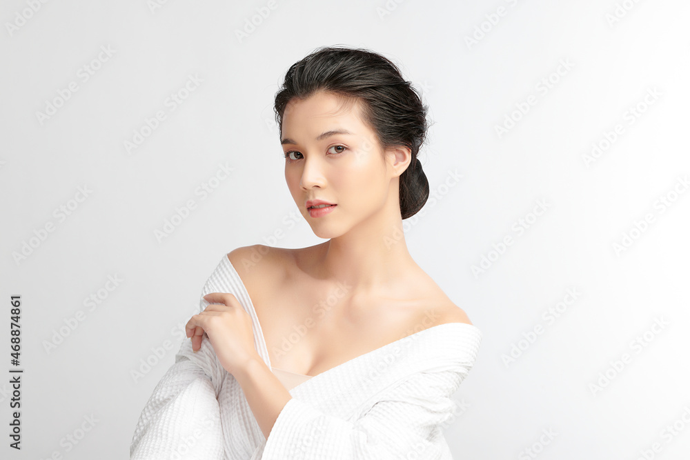 Beautiful young asian woman with clean fresh skin on white background, Face care, Facial treatment, Cosmetology, beauty and spa, Asian women portrait. Beautiful young asian woman with clean fresh skin on white background, Face care, Facial treatment, Cosmetology, beauty and spa, Asian women portrait.