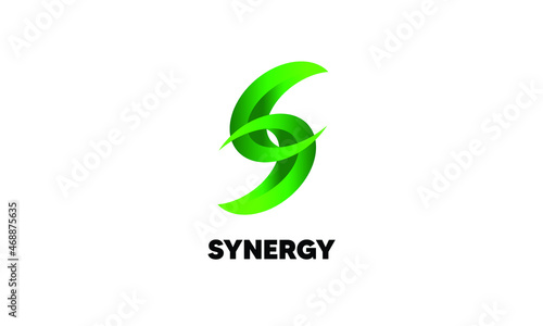 Creative abstract icon snergy concept logo design template