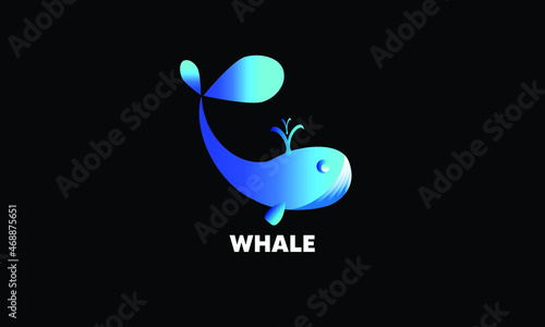 Logo design template vector whale concept animal