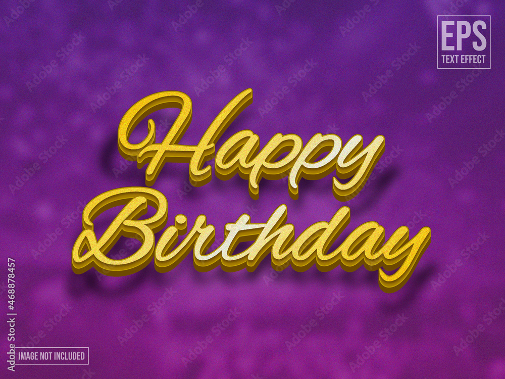 Happy Birthday Gold Purple Elegant Text Effect Eps Editable Template. Happy Birthday Gold Purple Elegant Text Effect Eps Editable Template.