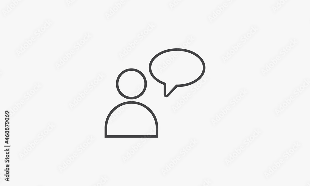 line icon people chat isolated on white background. line icon people chat isolated on white background.