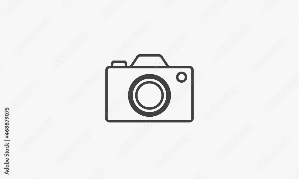 line icon digital camera isolated on white background. line icon digital camera isolated on white background.