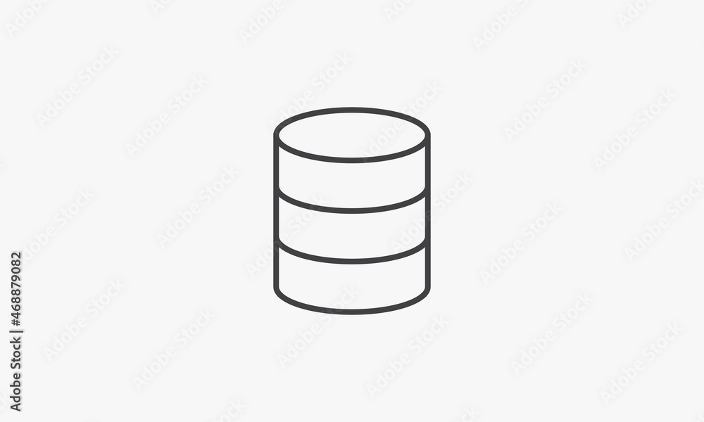 line icon database isolated on white background. line icon database isolated on white background.